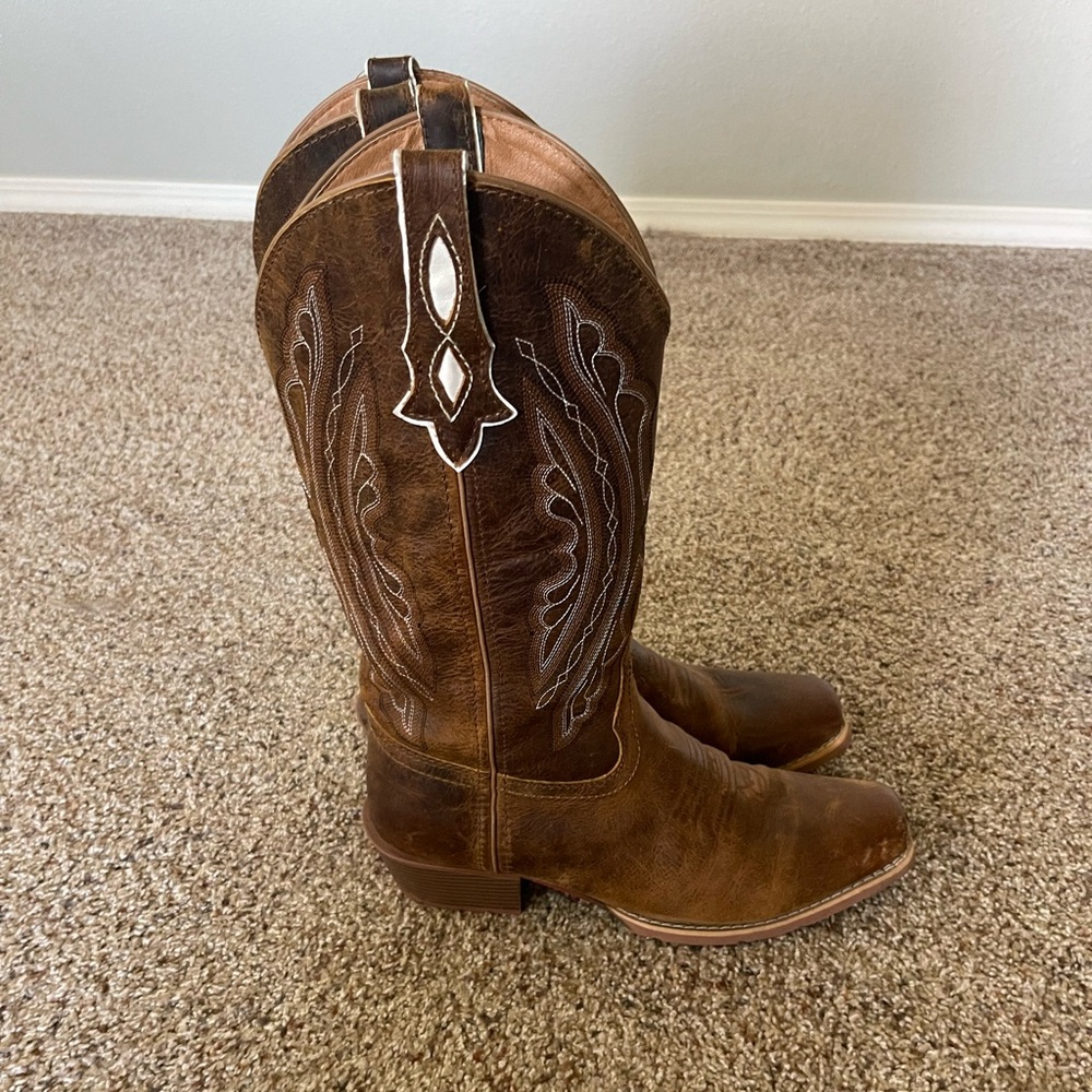 Justin Boots Brown Heeled Cowboy Boots